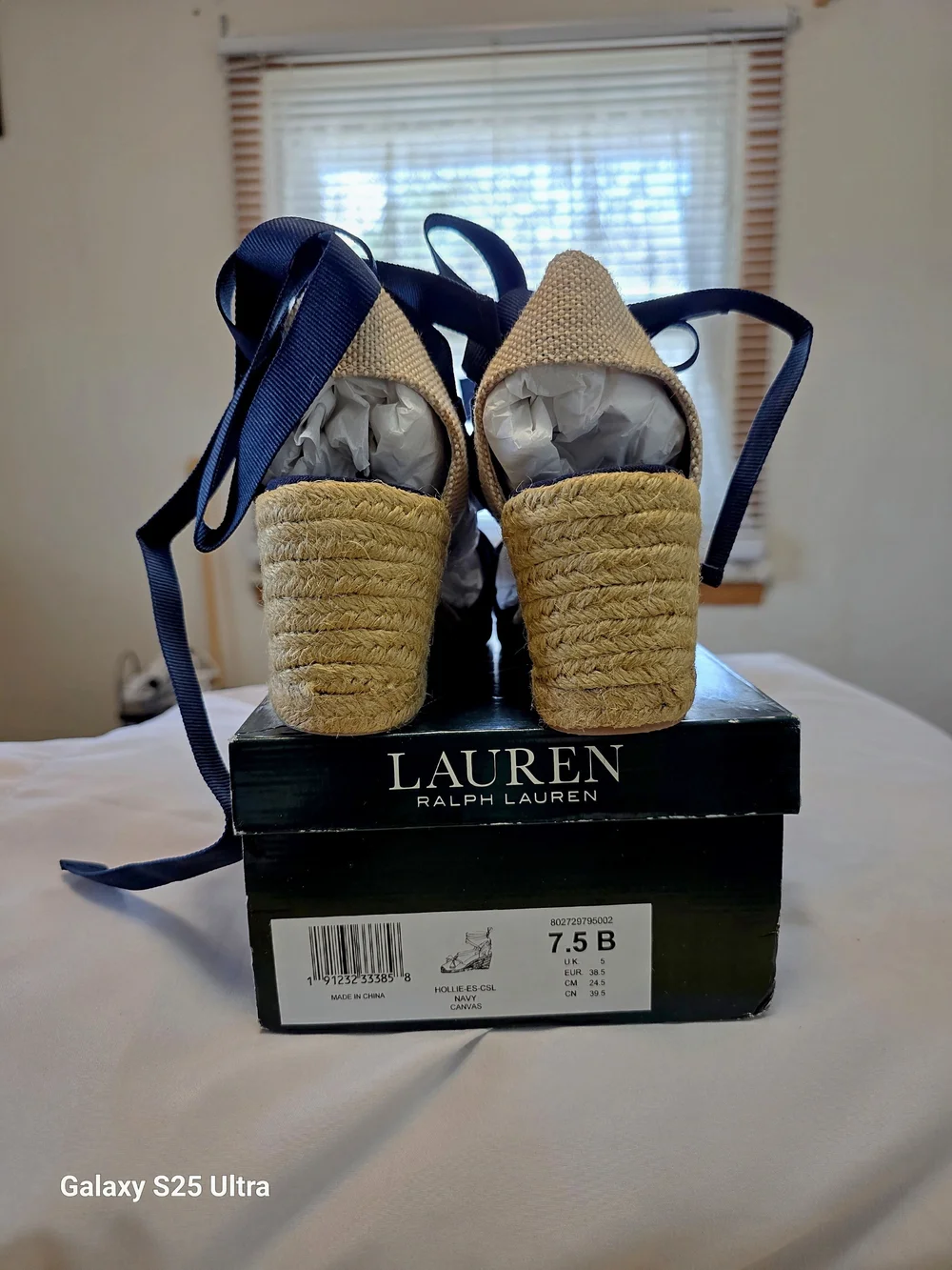 LAUREN Ralph Lauren Hollie Espadrille Wedge In Navy Size 7.5B